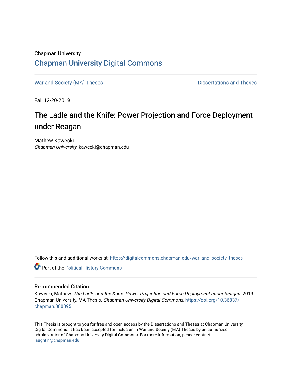 Power Projection and Force Deployment Under Reagan