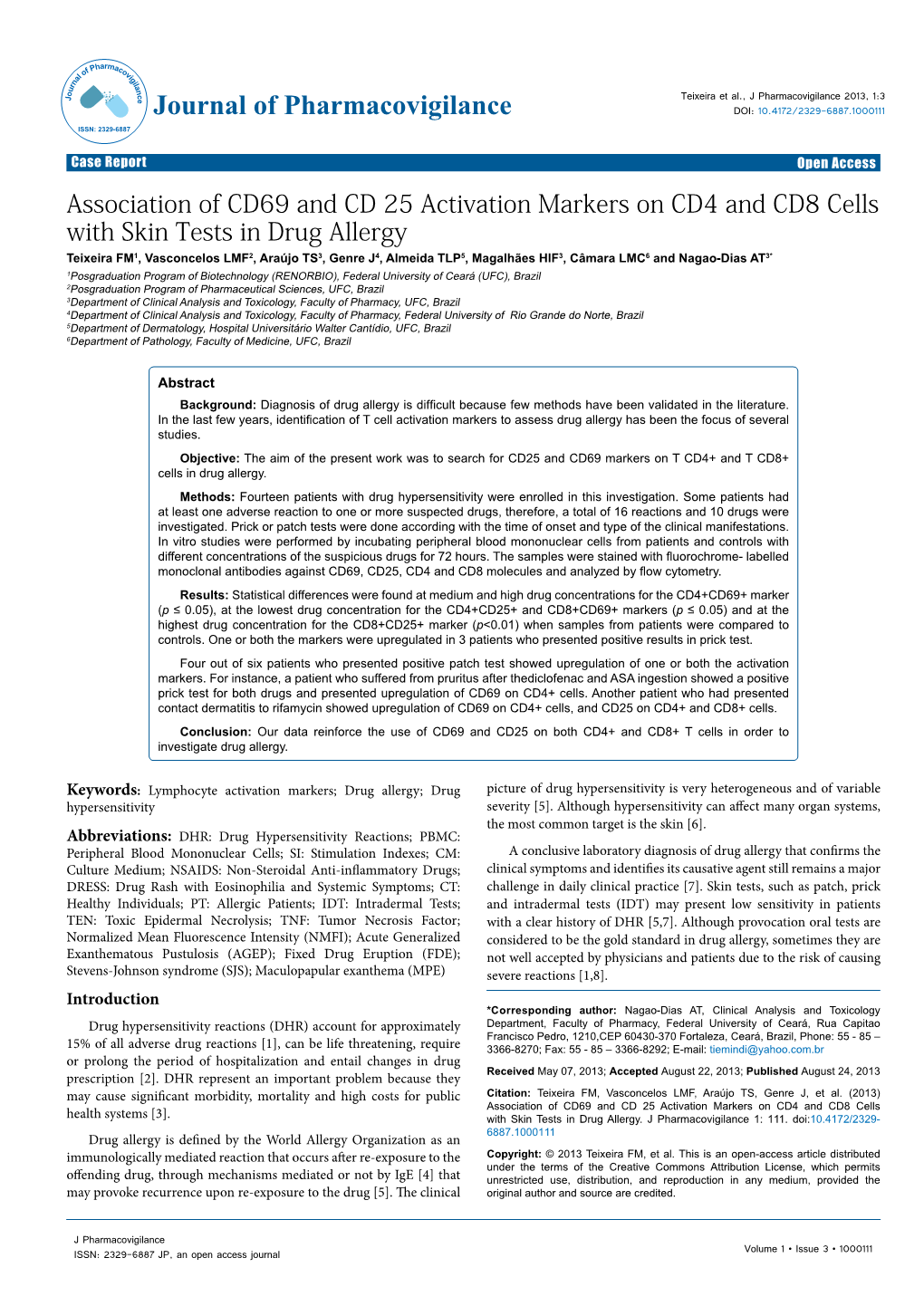 Association of CD69 and CD 25 Activation Markers on CD4 And