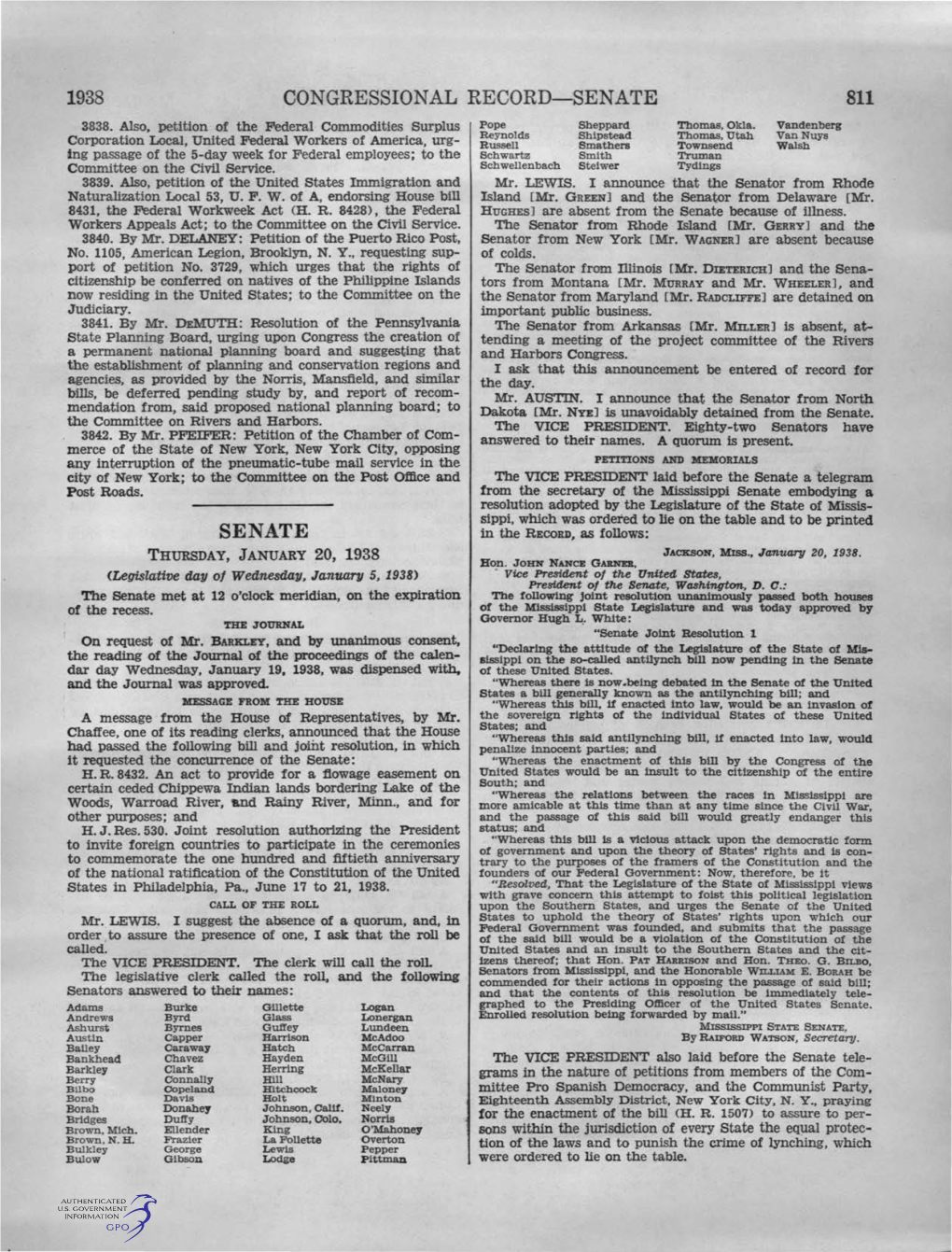 Congressional Record-Senate 811 Senate