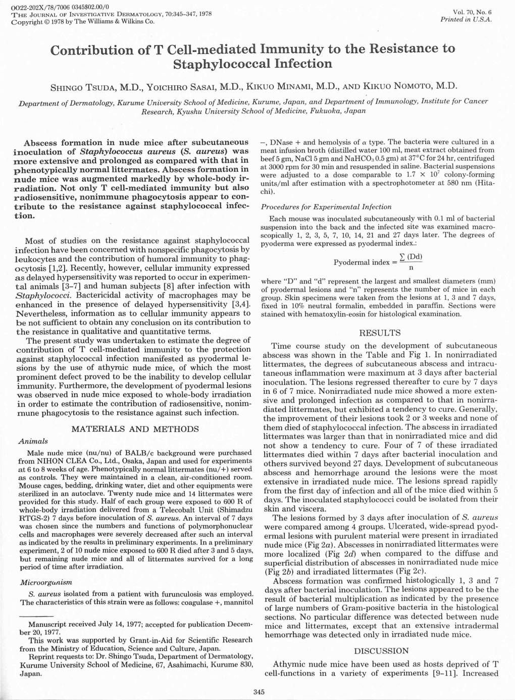 Contribution of T Cell-Mediated Immunity to the Resistance