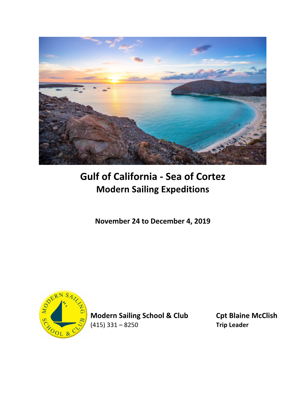 Gulf of California - Sea of Cortez Modern Sailing Expeditions