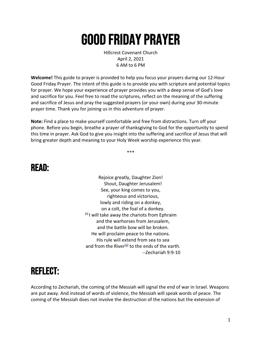 Good Friday Prayer Guide