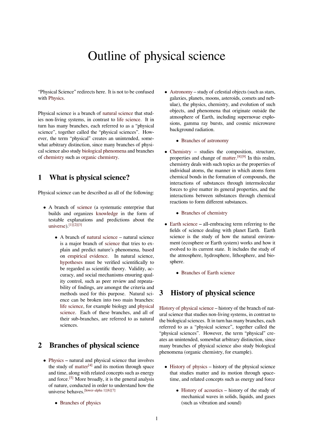 Outline of Physical Science