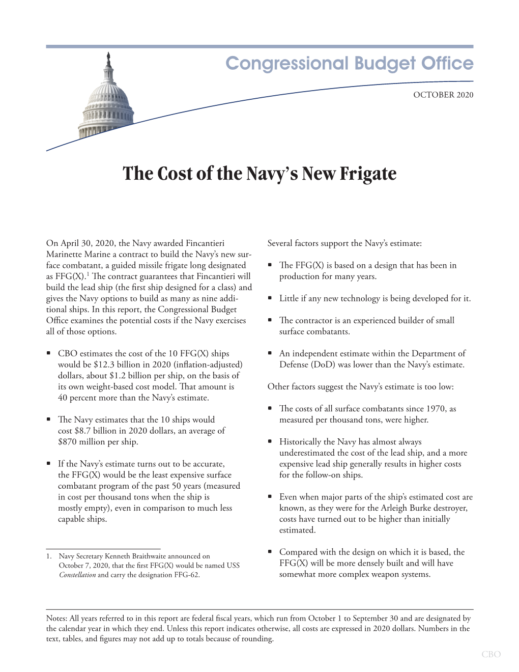 The Cost of the Navy's New Frigate