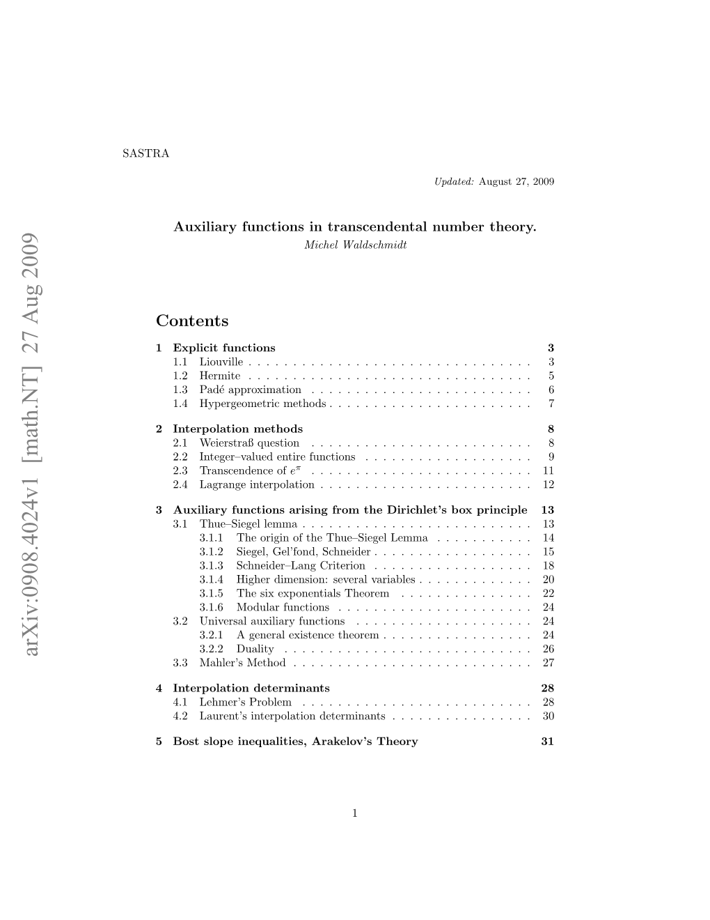 Auxiliary Functions in Transcendence Proofs