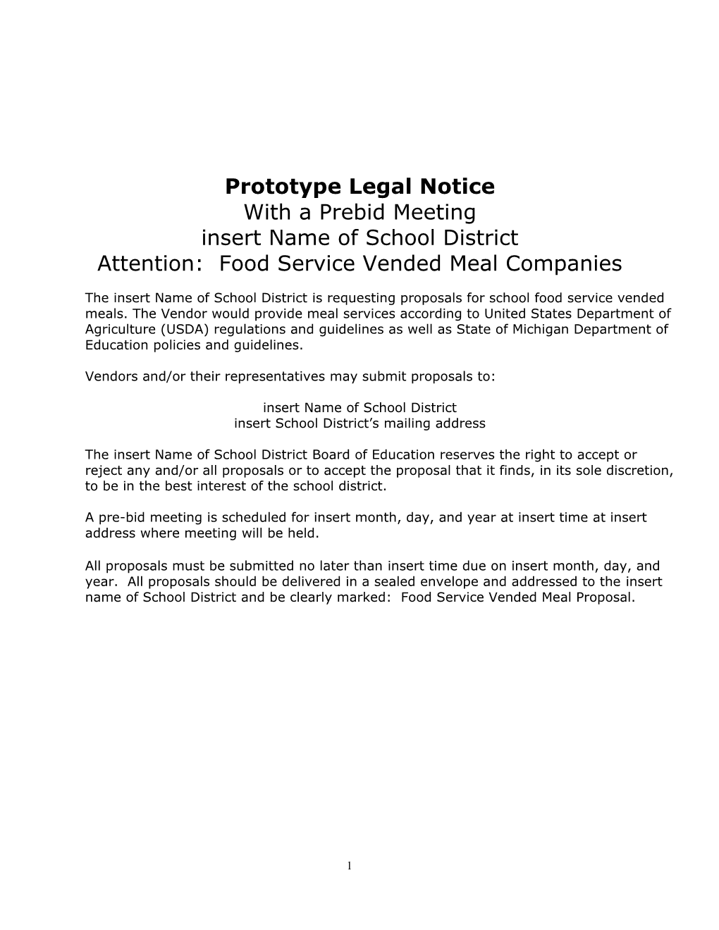 Prototype Legal Notice