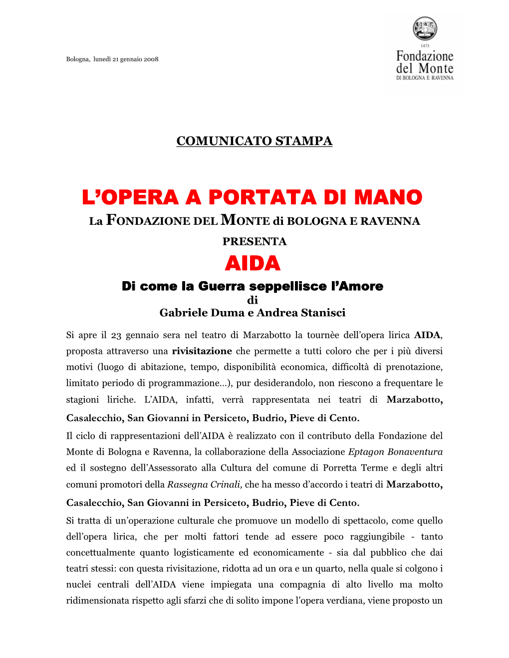 L'opera a Portata Di Mano Aida