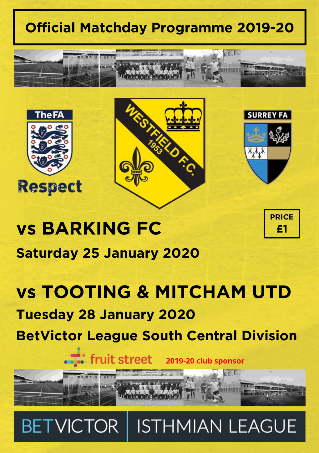 Vs BARKING FC Vs TOOTING & MITCHAM