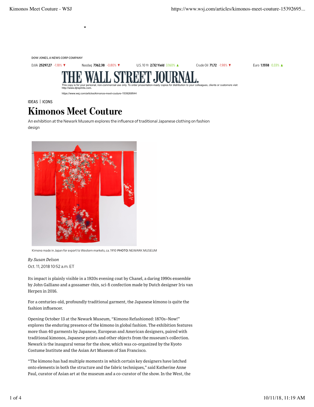 Kimonos Meet Couture - WSJ