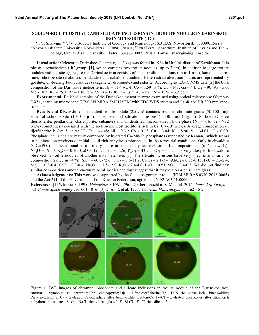 Sodium-Rich Phosphate and Silicate Inclusions in Troilite Nodule in Darinskoe Iron Meteorite (Iic) V