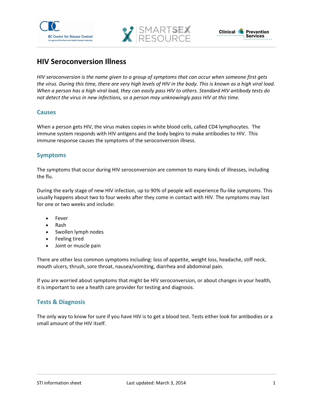 HIV Seroconversion Illness