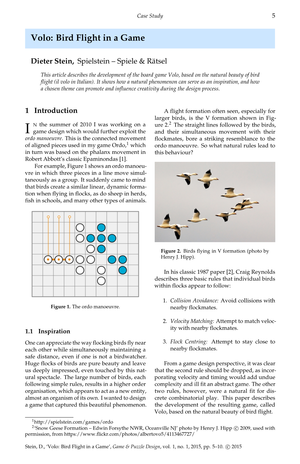 Volo: Bird Flight in a Game