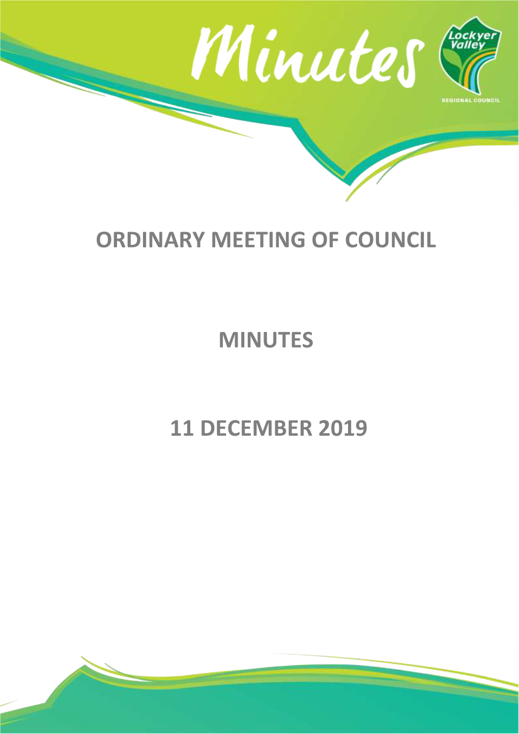 Ordinary Meeting of Council Minutes 11 December 2019
