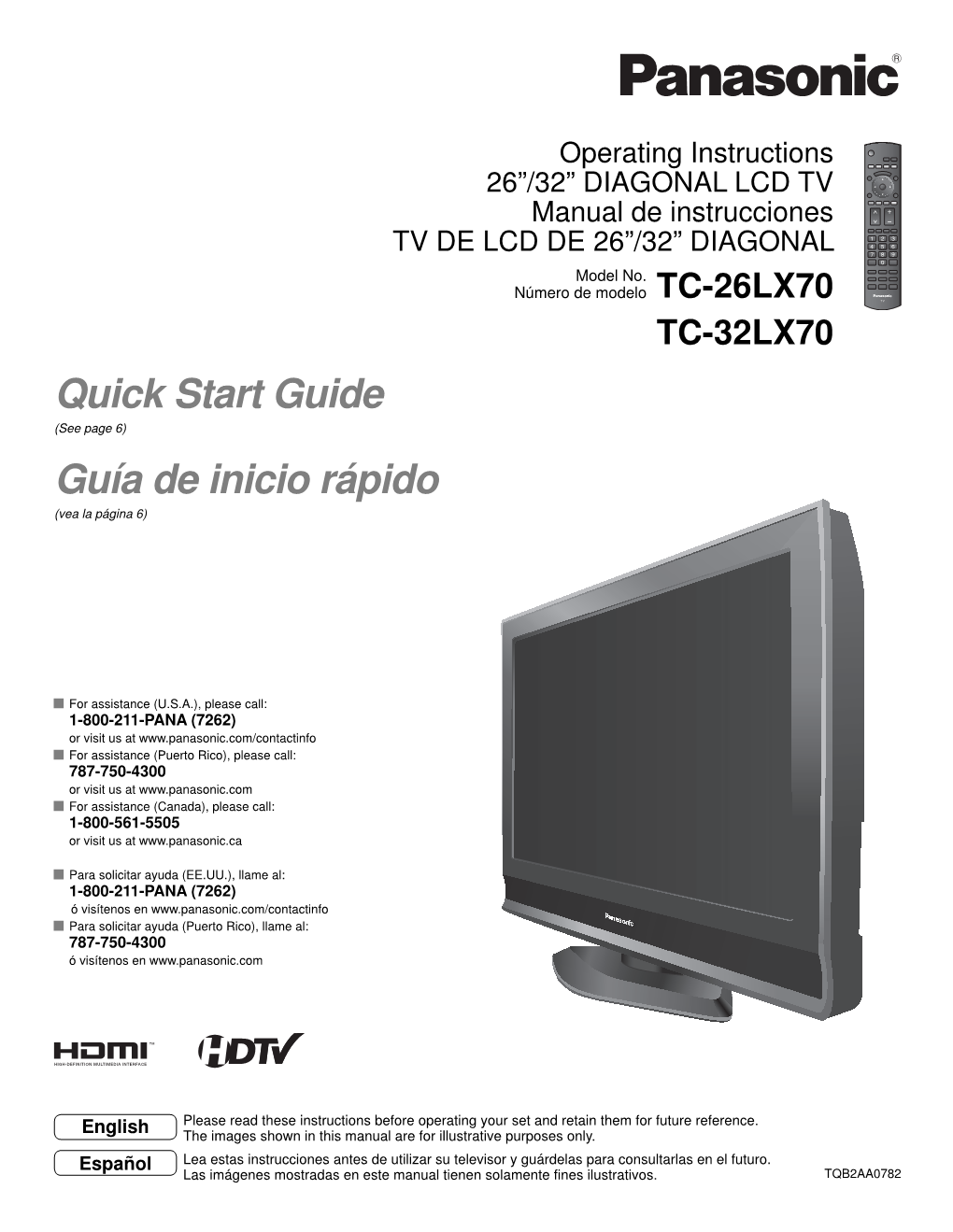 TV Manual De Instrucciones TV DE LCD DE 26”/32” DIAGONAL Model No