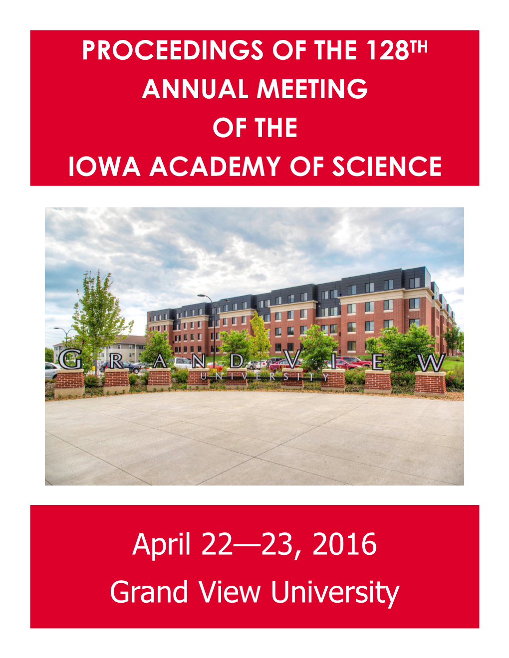 April 22—23, 2016 Grand View University