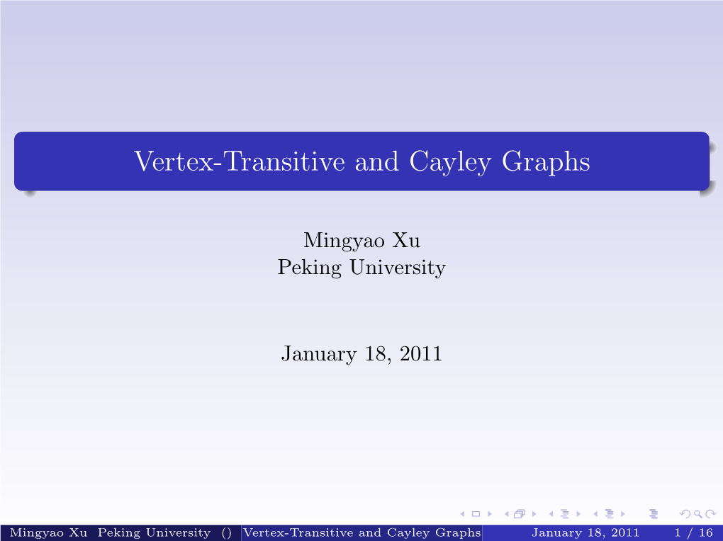 Vertex-Transitive and Cayley Graphs