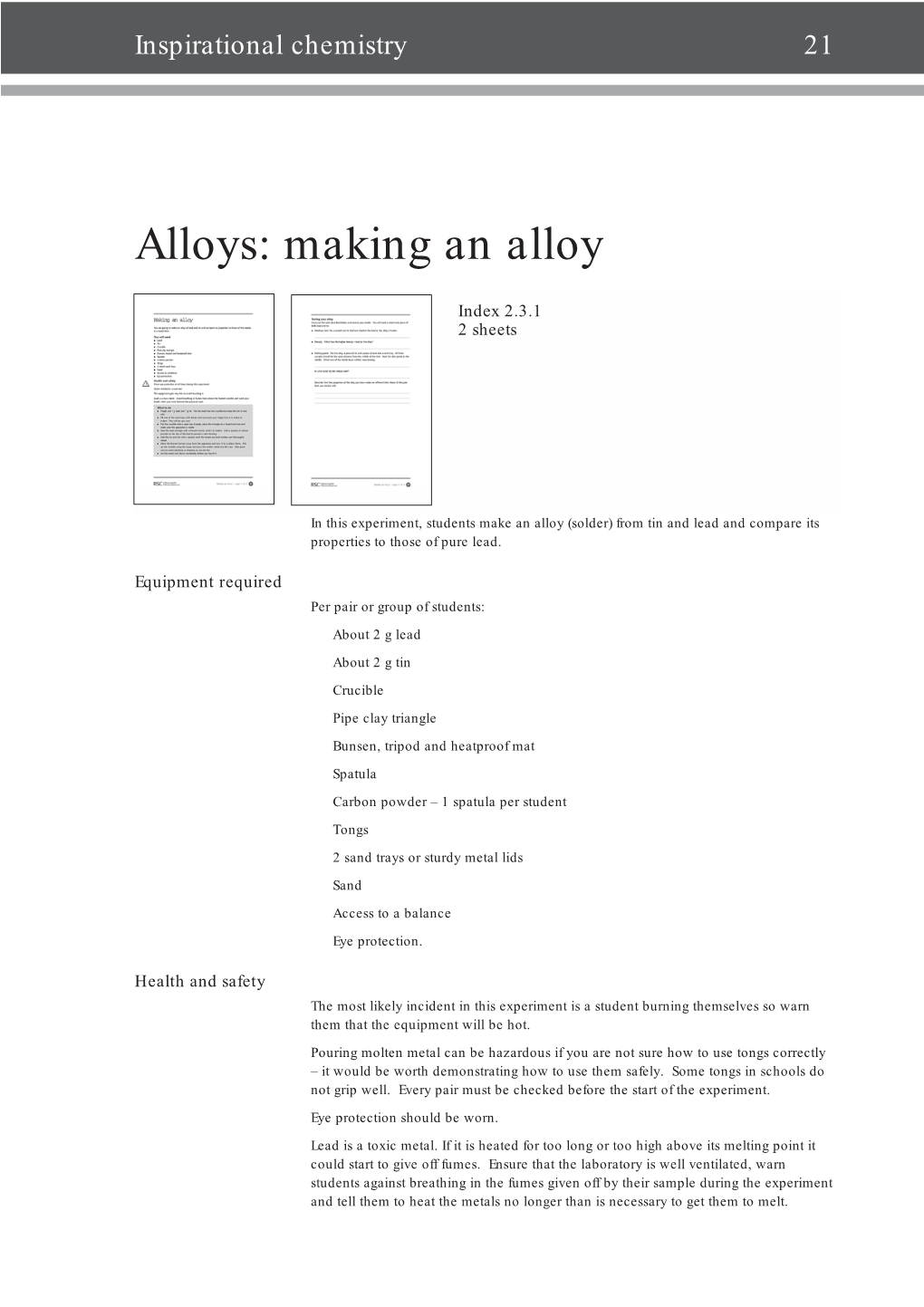 Alloys: Making an Alloy