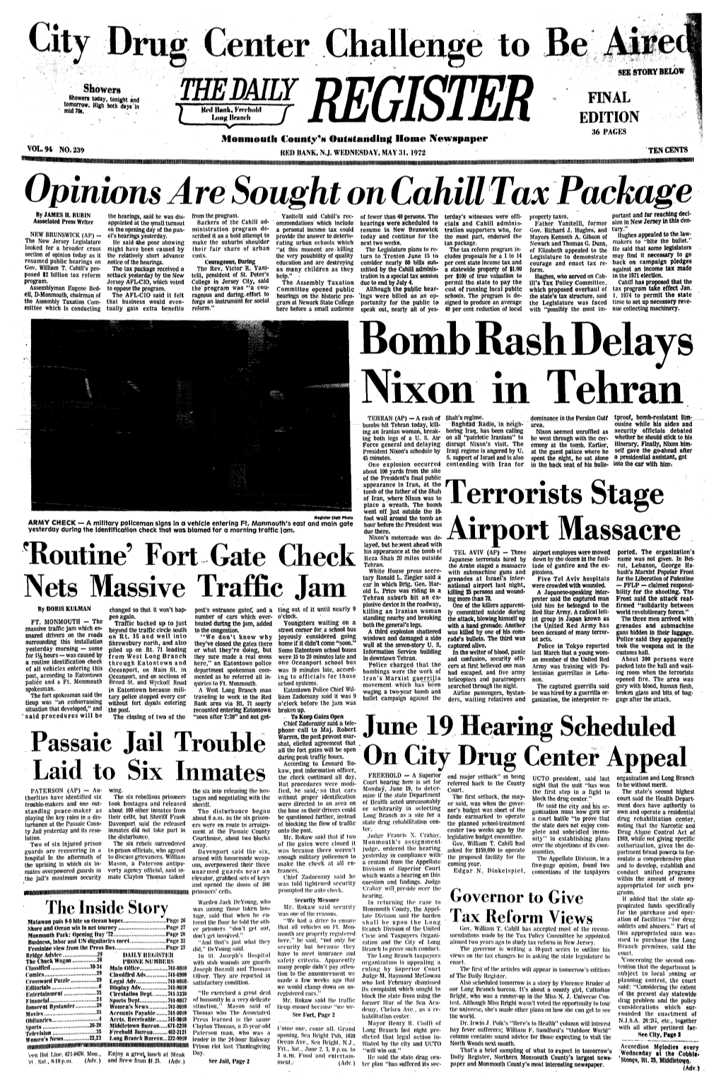Bomb Rash Delays \Ixon in Tehran TEHRAN (AP) - a Rash of Shah's Regime