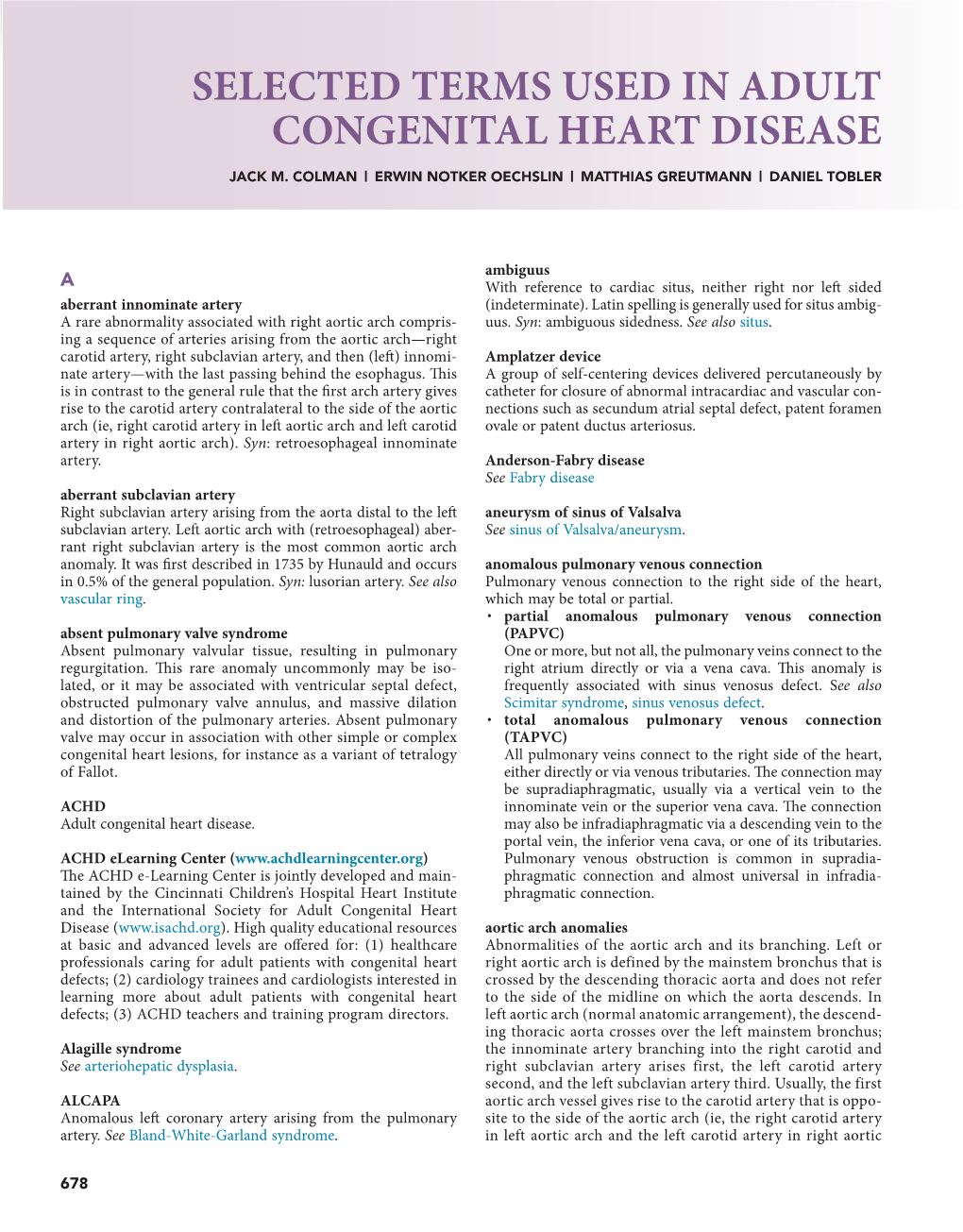 Selected Terms Used in Adult Congenital Heart Disease Jack M