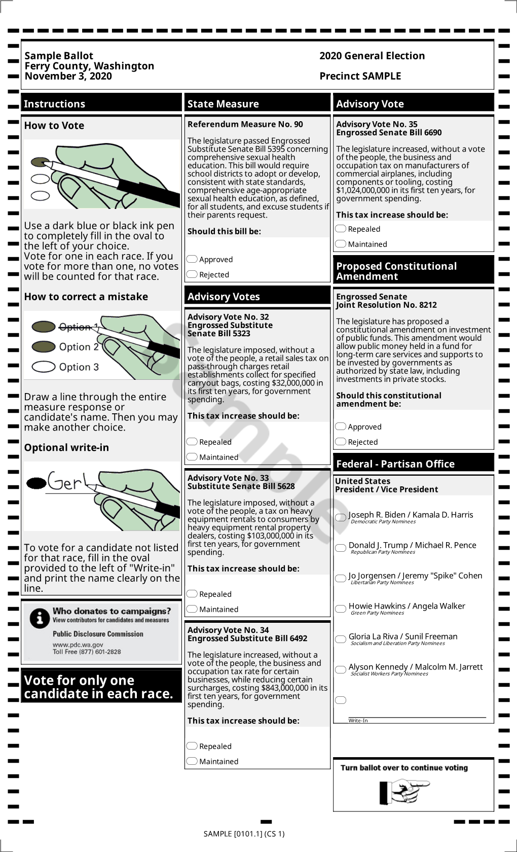 2020 General Sample Ballot