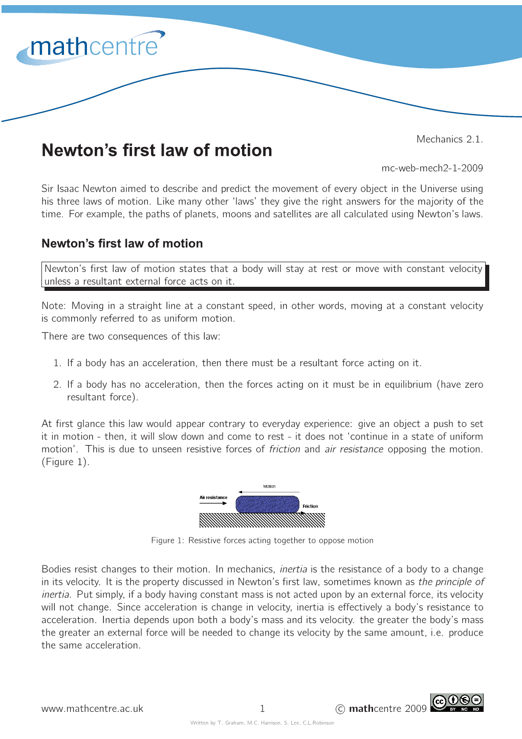 Newton's First Law of Motion