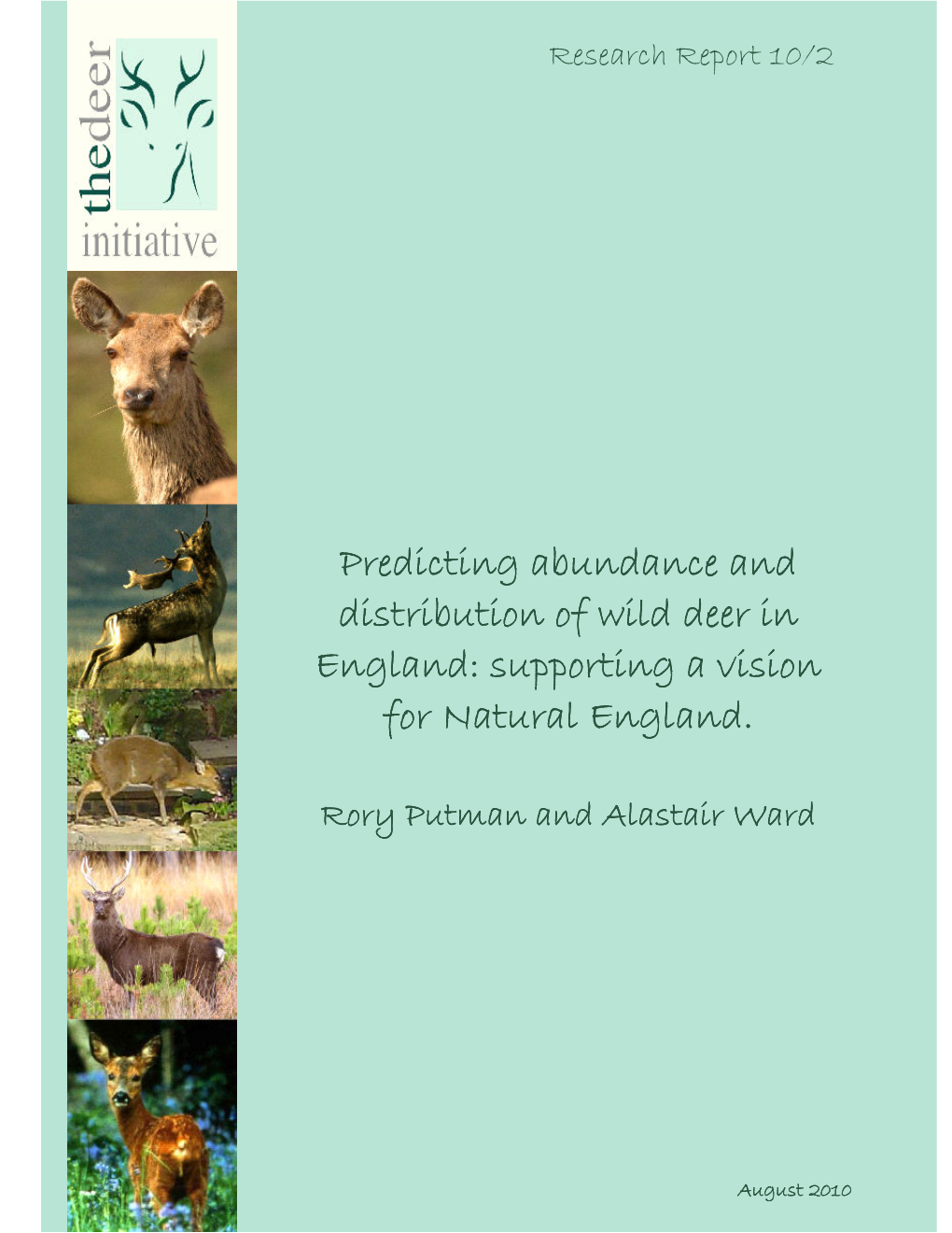 Predicting Abundance and Distribution of Wild Deer in England: Supporting a Vision for Natural England