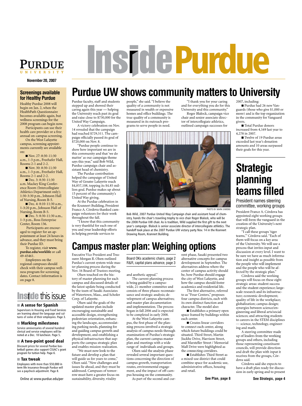 Strategic Planning Teams Filled Purdue UW Shows Community Matters To