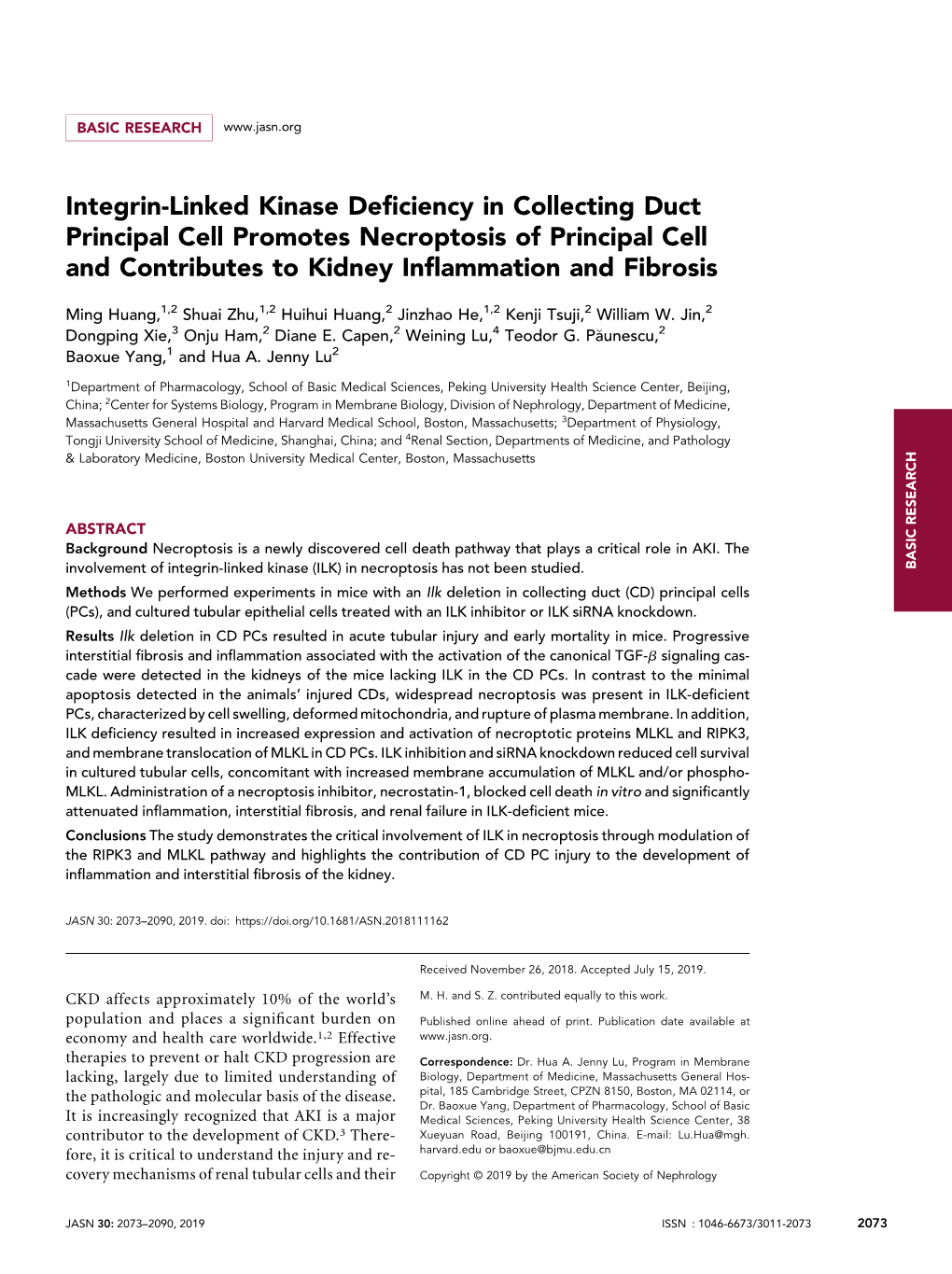 Integrin-Linked Kinase Deficiency in Collecting Duct Principal Cell