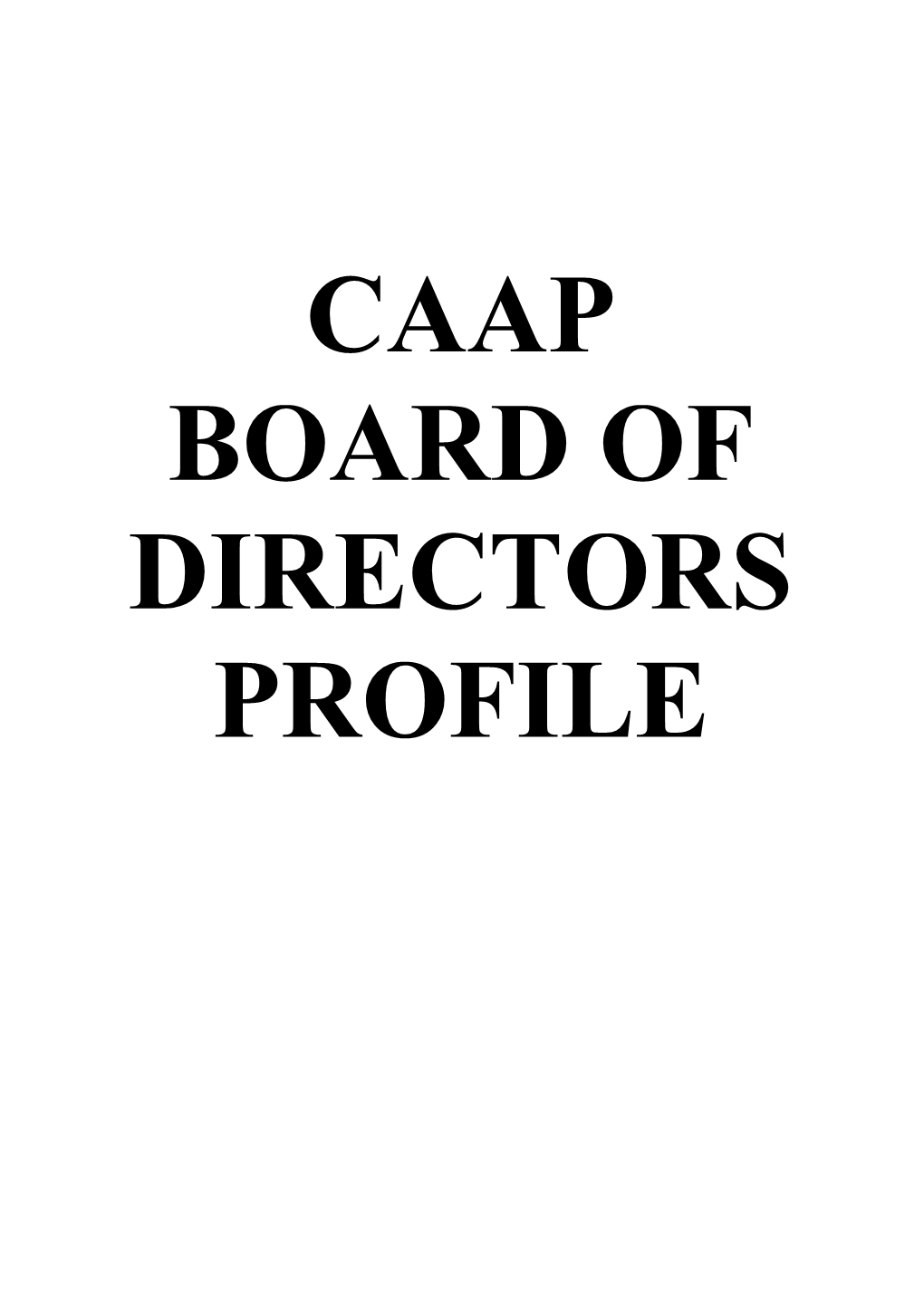 1-Listing of the Directors with Attached Resume