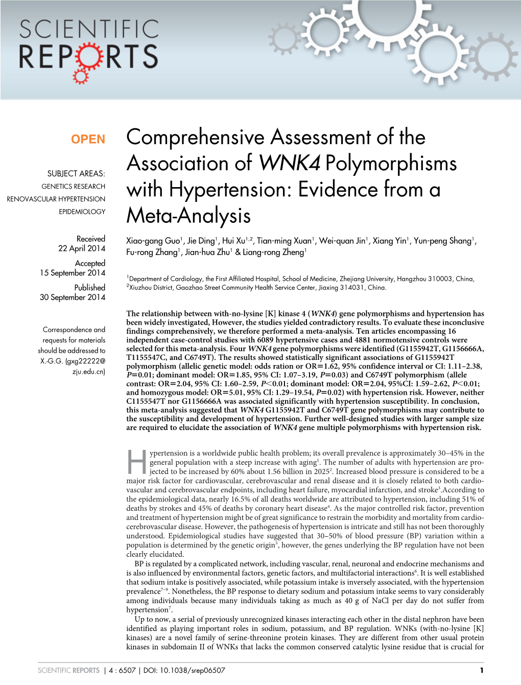 Comprehensive Assessment of the Association of WNK4