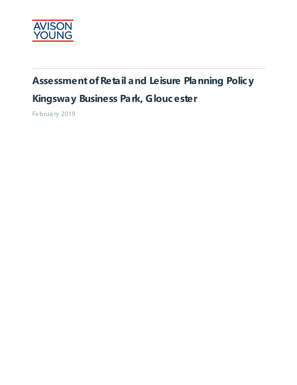 Assessment of Retail and Leisure Planning Policy Kingsway Business Park, Gloucester