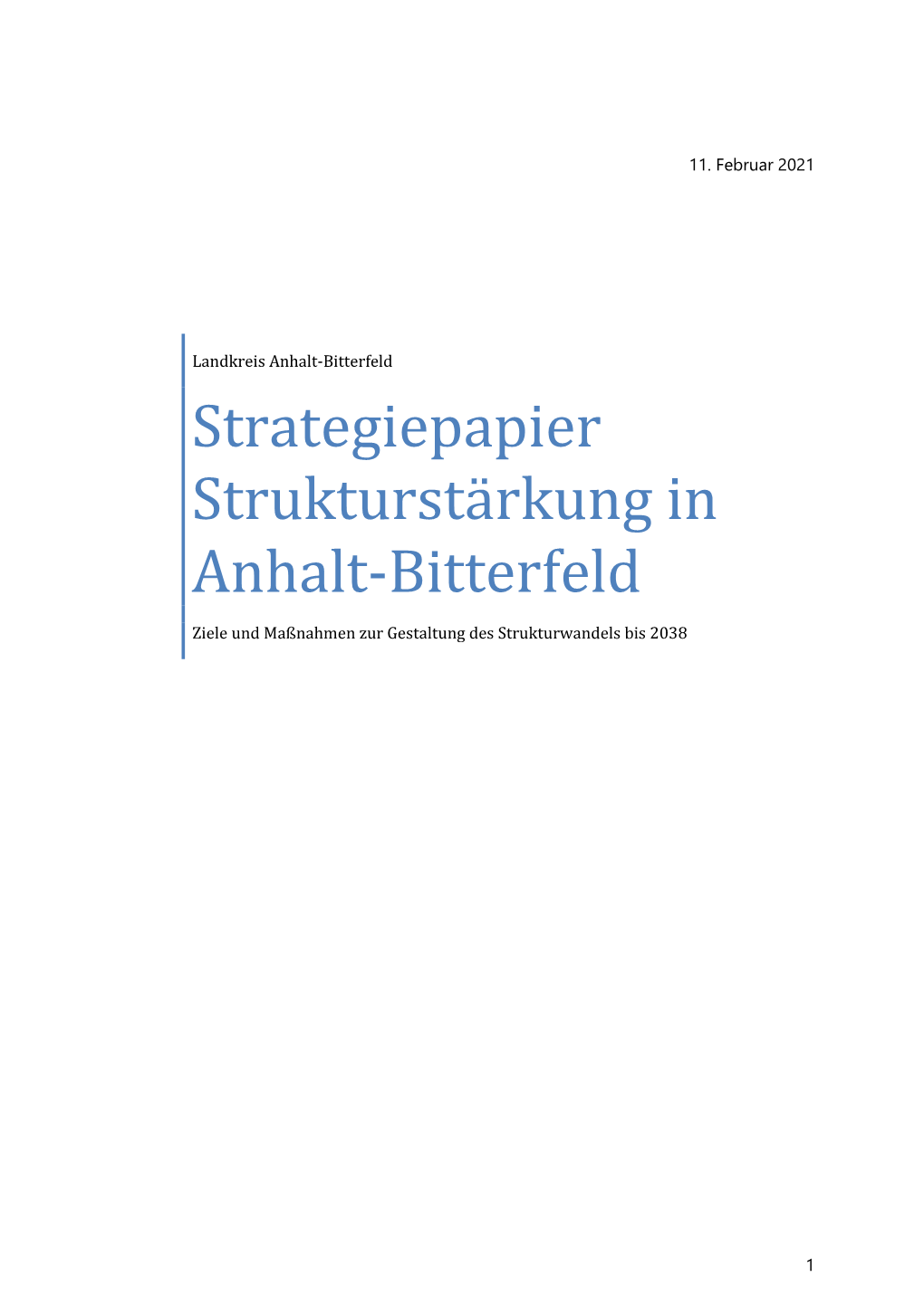 Strategiepapier Strukturstärkung in Anhalt-Bitterfeld
