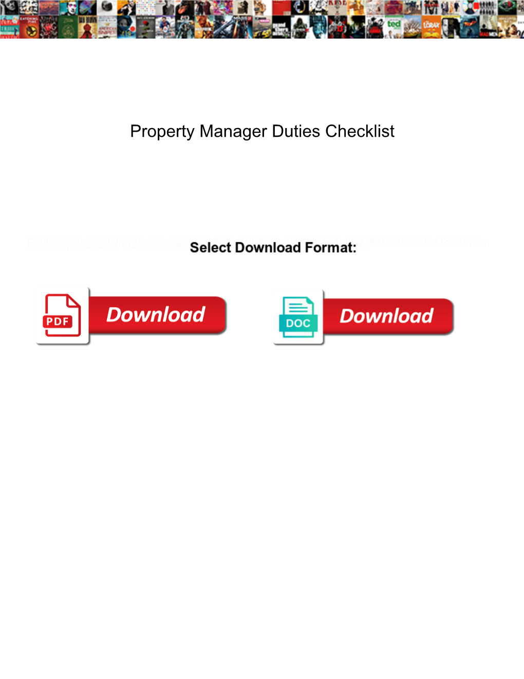 Property Manager Duties Checklist