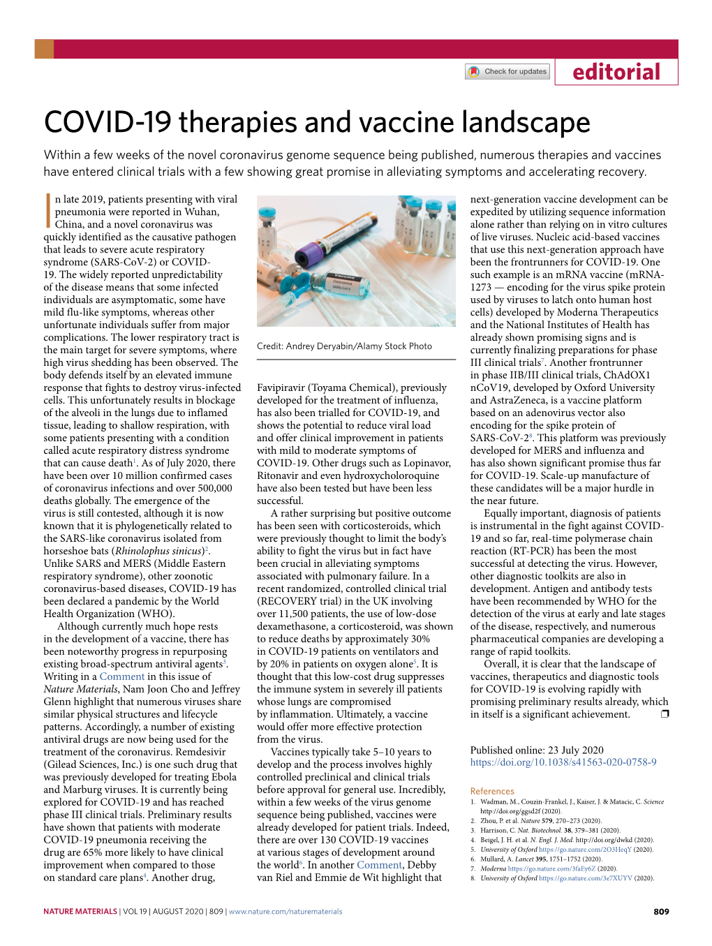 COVID-19 Therapies and Vaccine Landscape