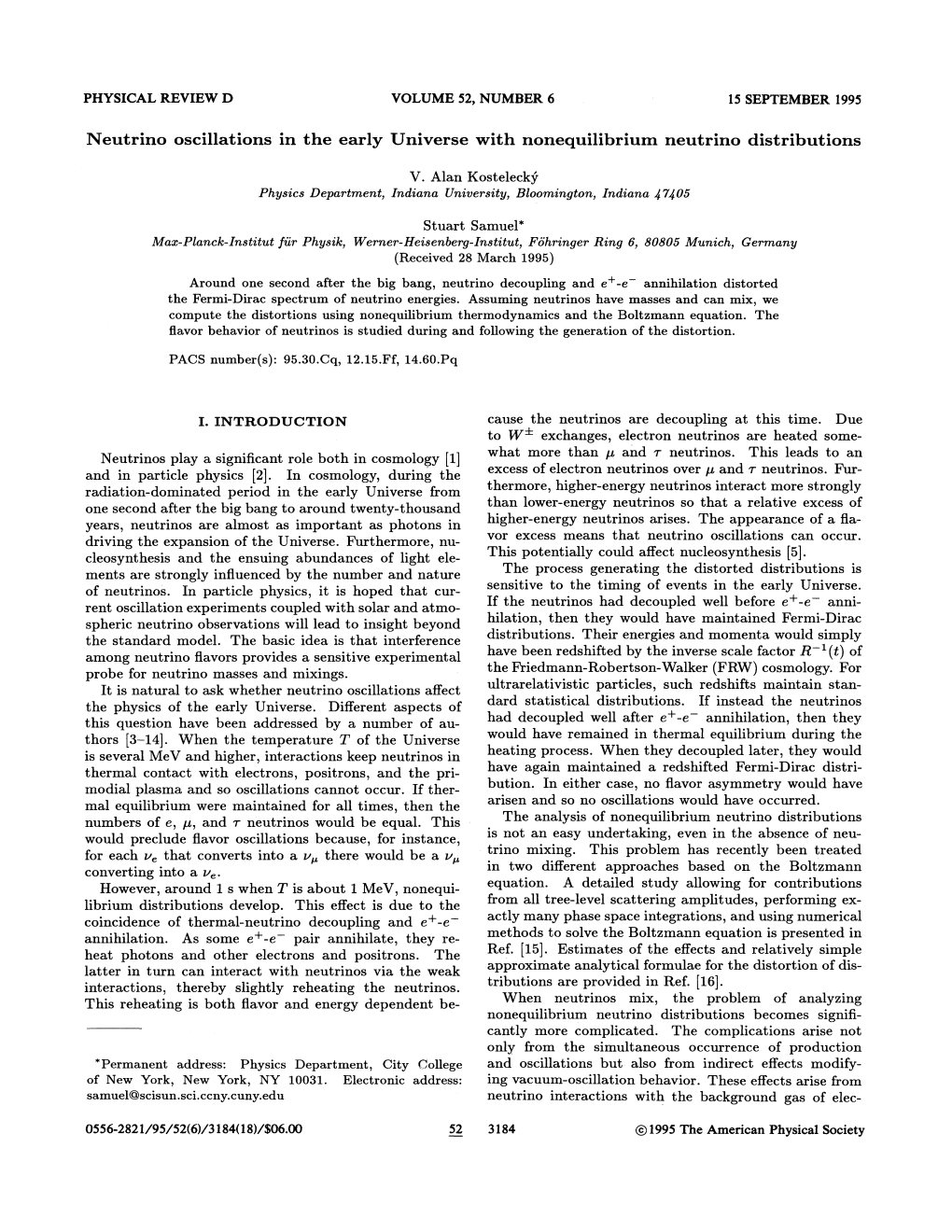 Neutrino Oscillations in the Early Universe with Nonequilibrium Neutrino Distributions