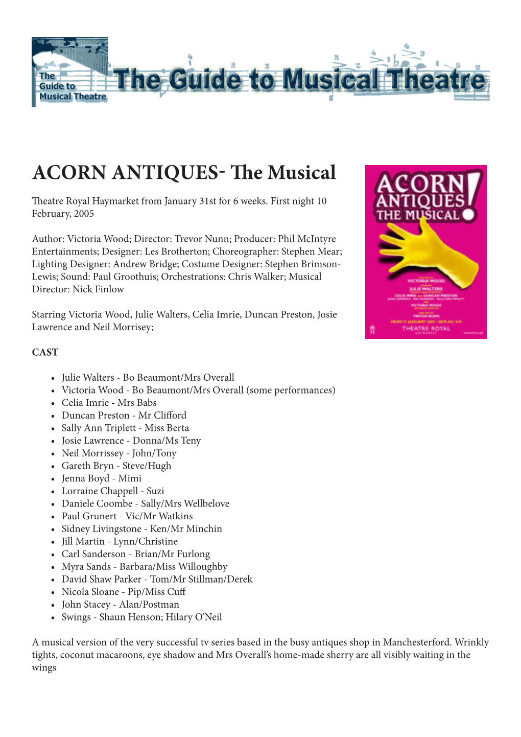 ACORN ANTIQUES- the Musical