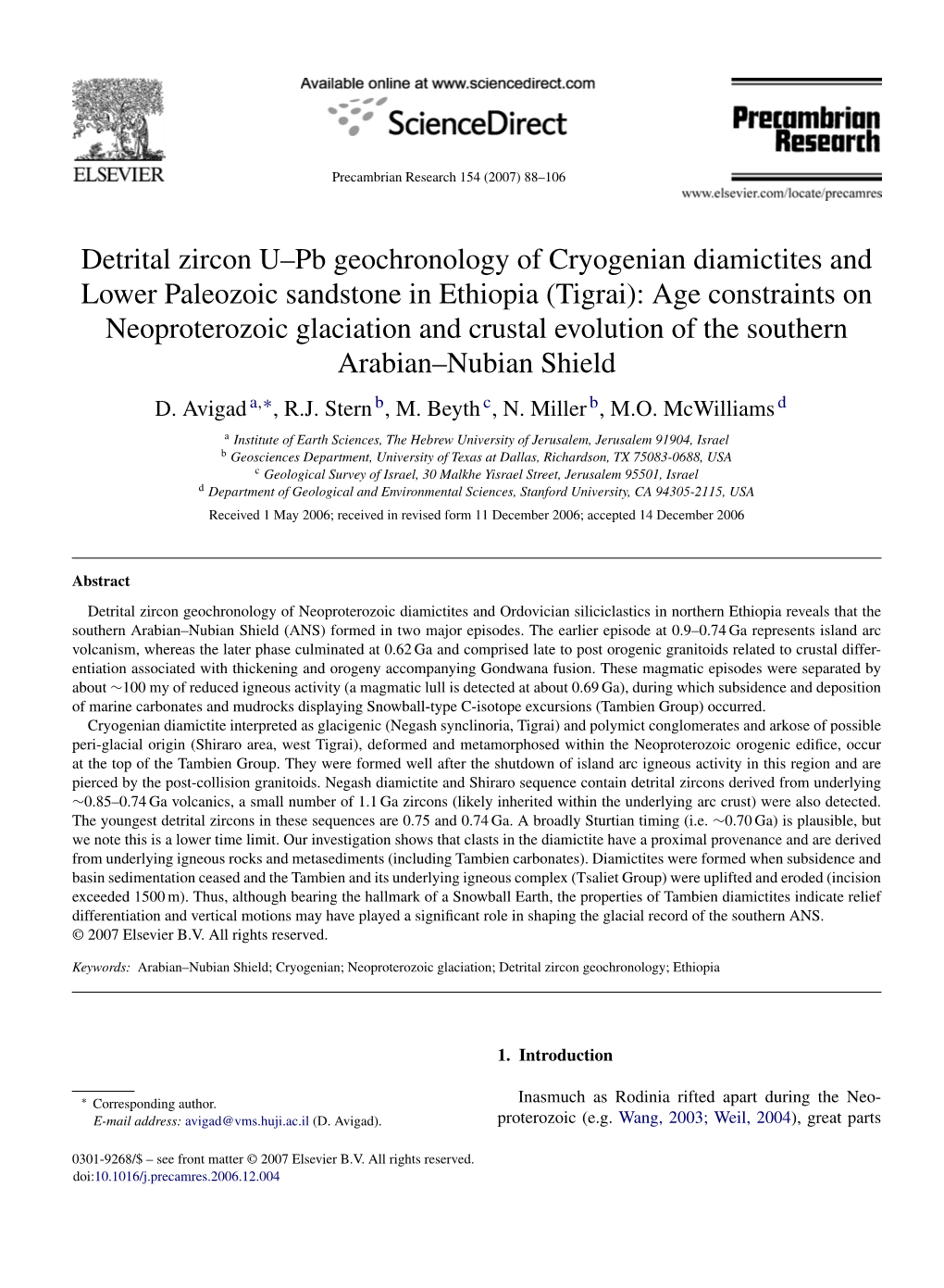 Detrital Zircon U–Pb Geochronology Of