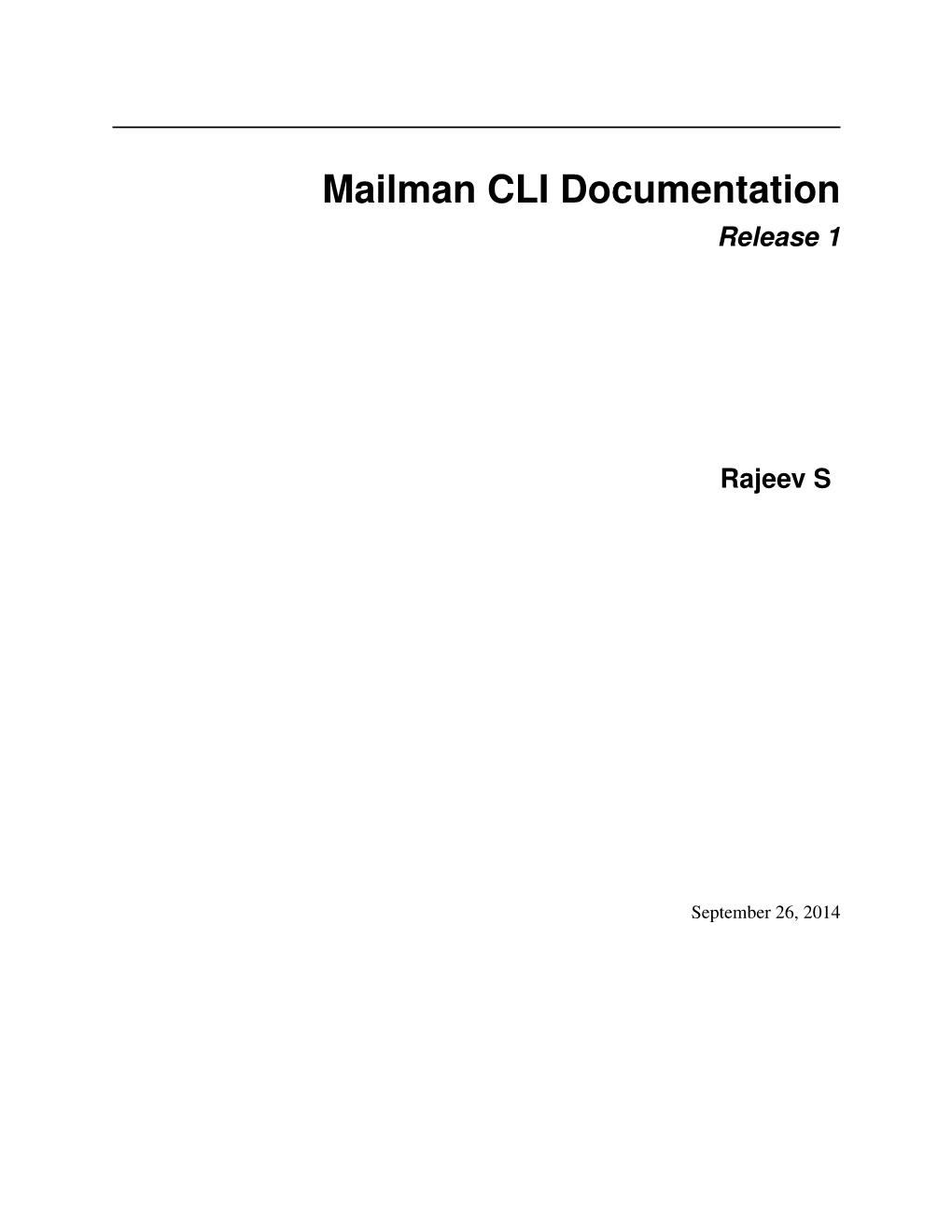 Mailman CLI Documentation Release 1