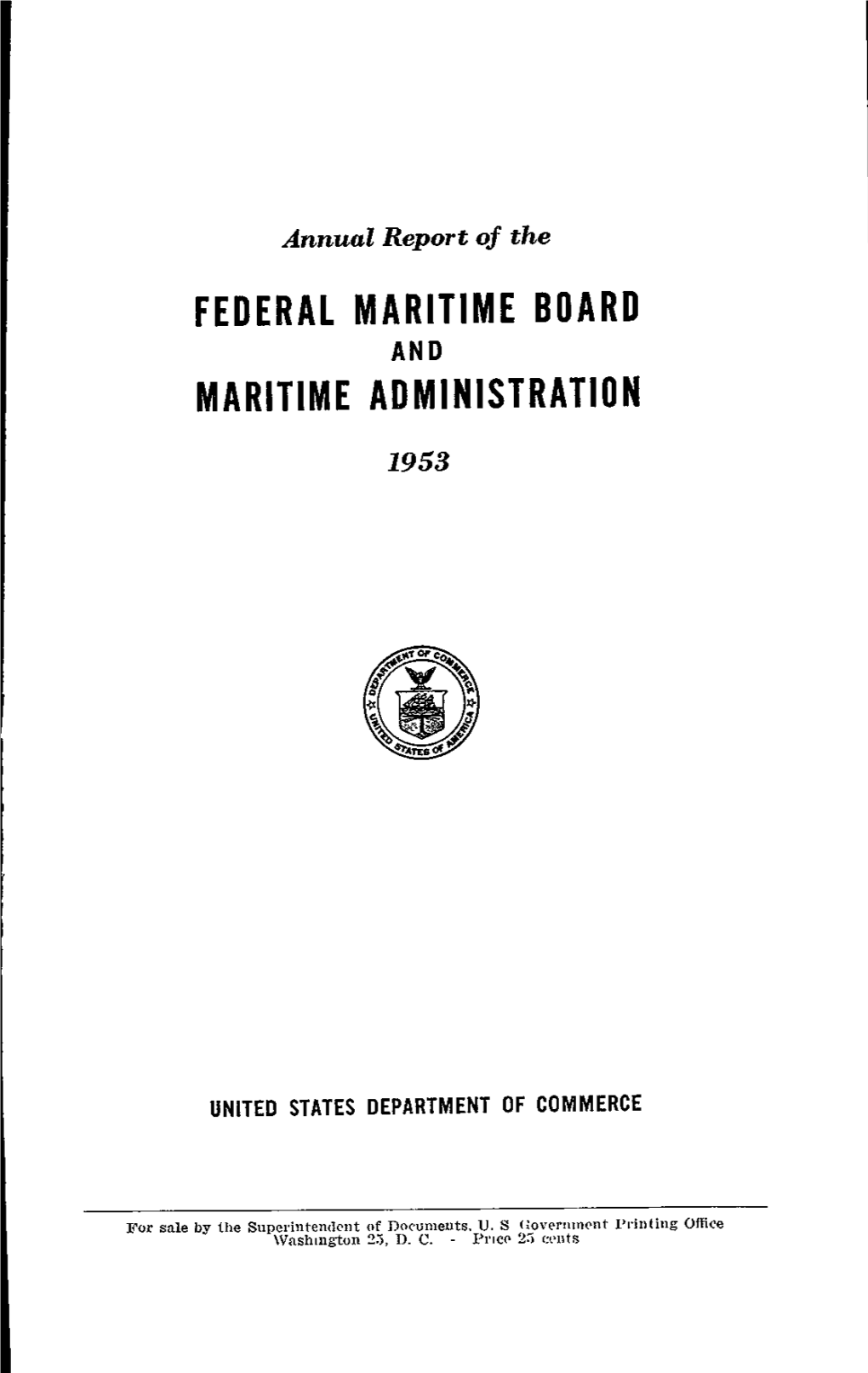 Annual Report for Fiscal Year 1953