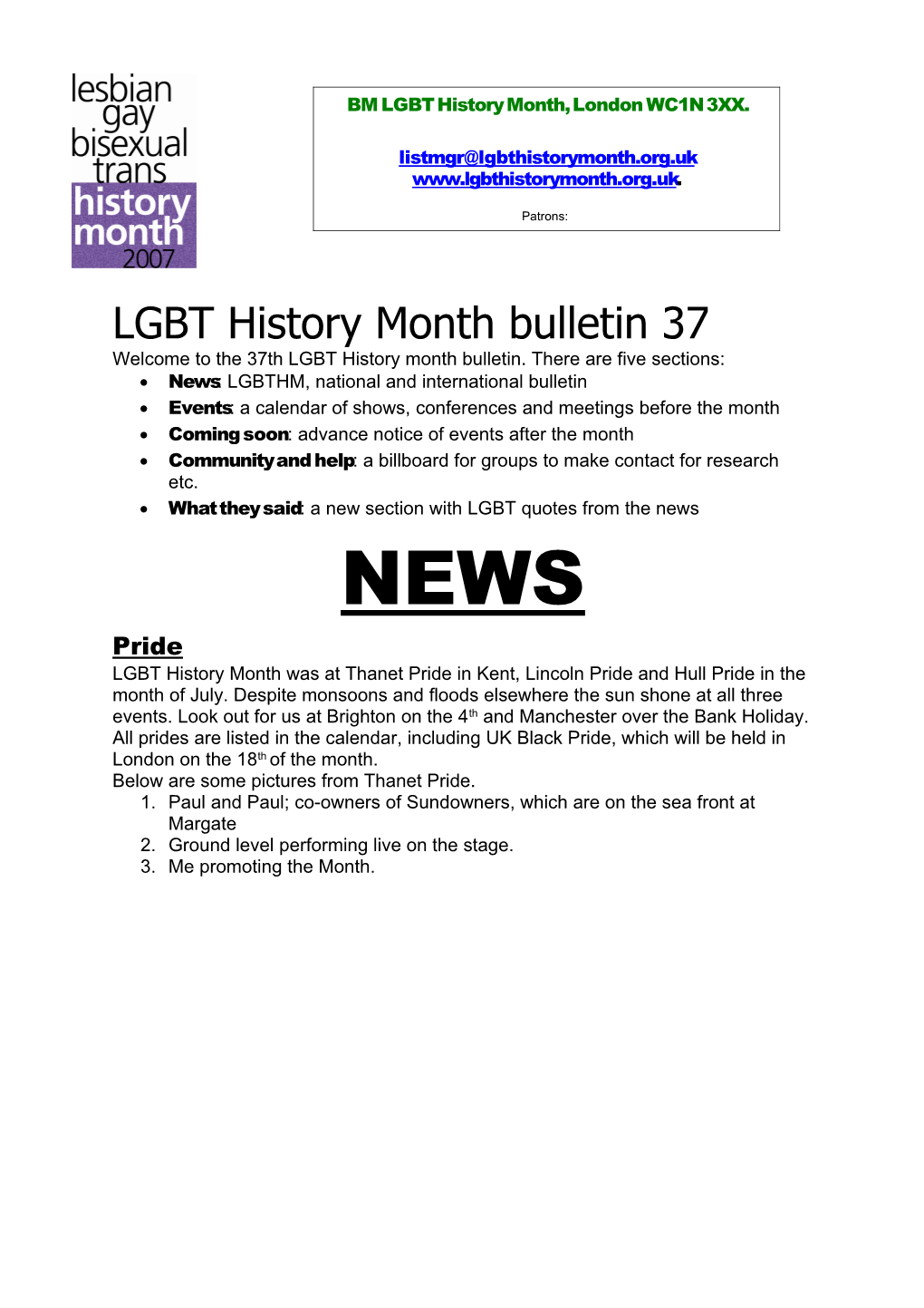 LGBT History Month Bulletin 37