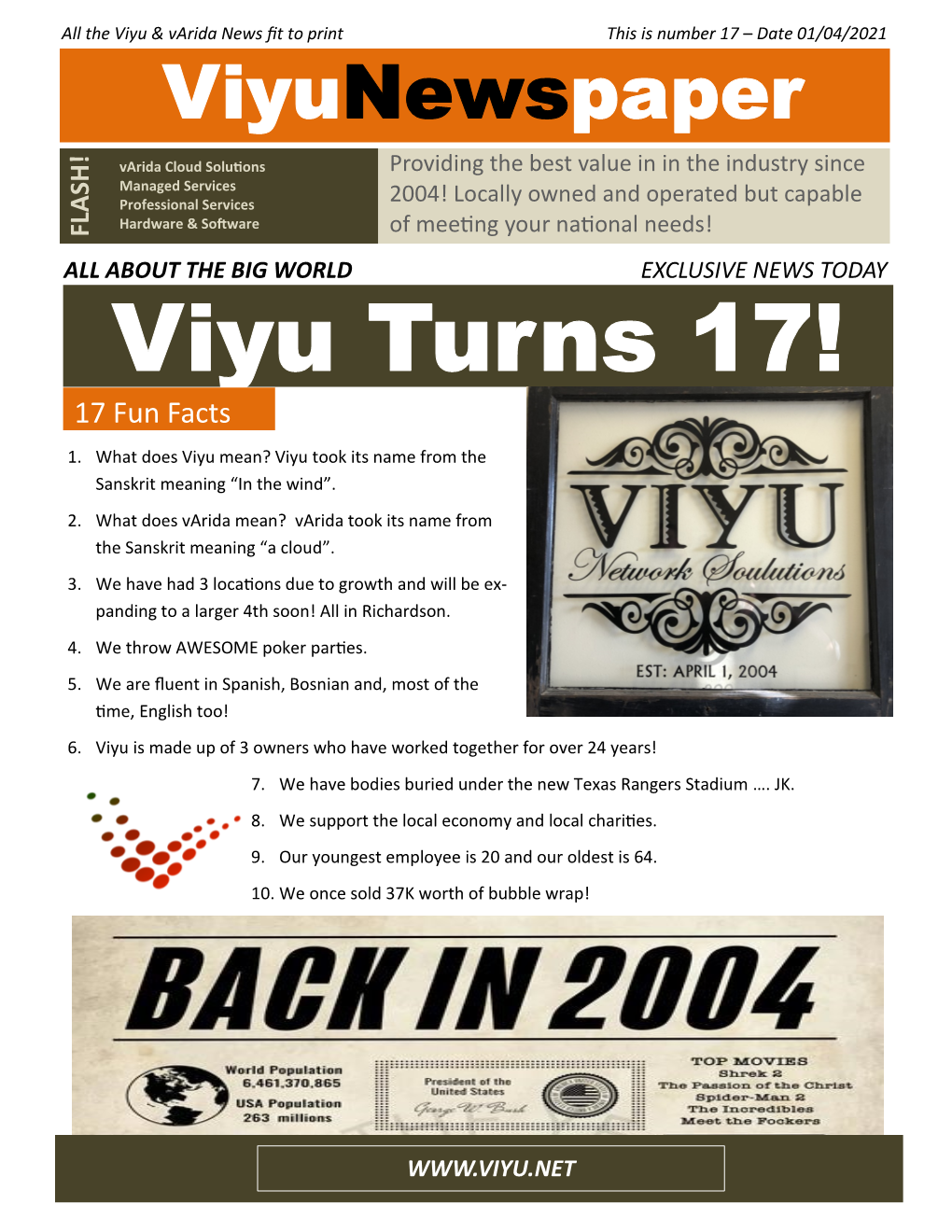 Viyu Turns 17! 17 Fun Facts 1