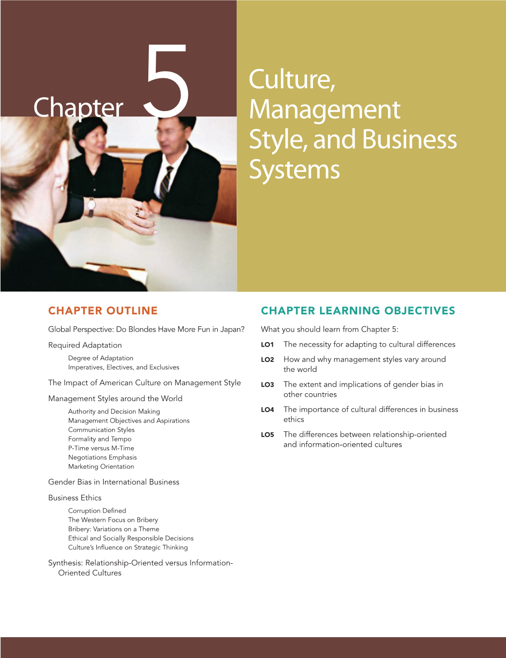 Culture, Management Style, and Business Systems Chapter