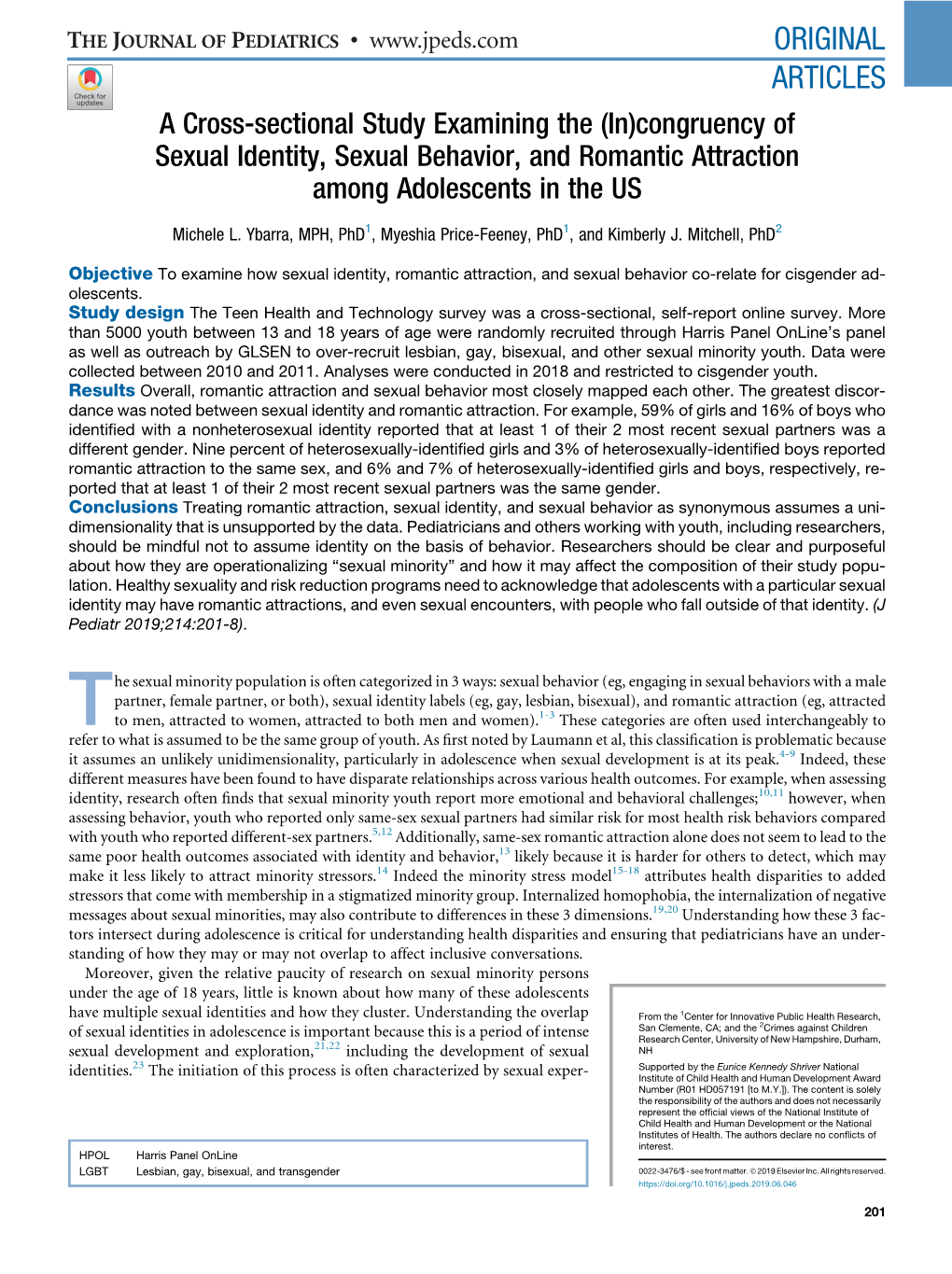 Congruency of Sexual Identity, Sexual Behavior, and Romantic Attraction Among Adolescents in the US