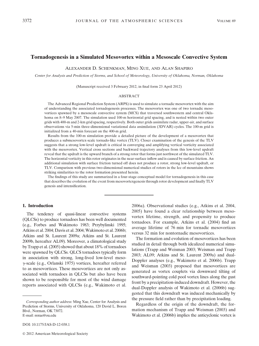 Tornadogenesis in a Simulated Mesovortex Within a Mesoscale Convective System