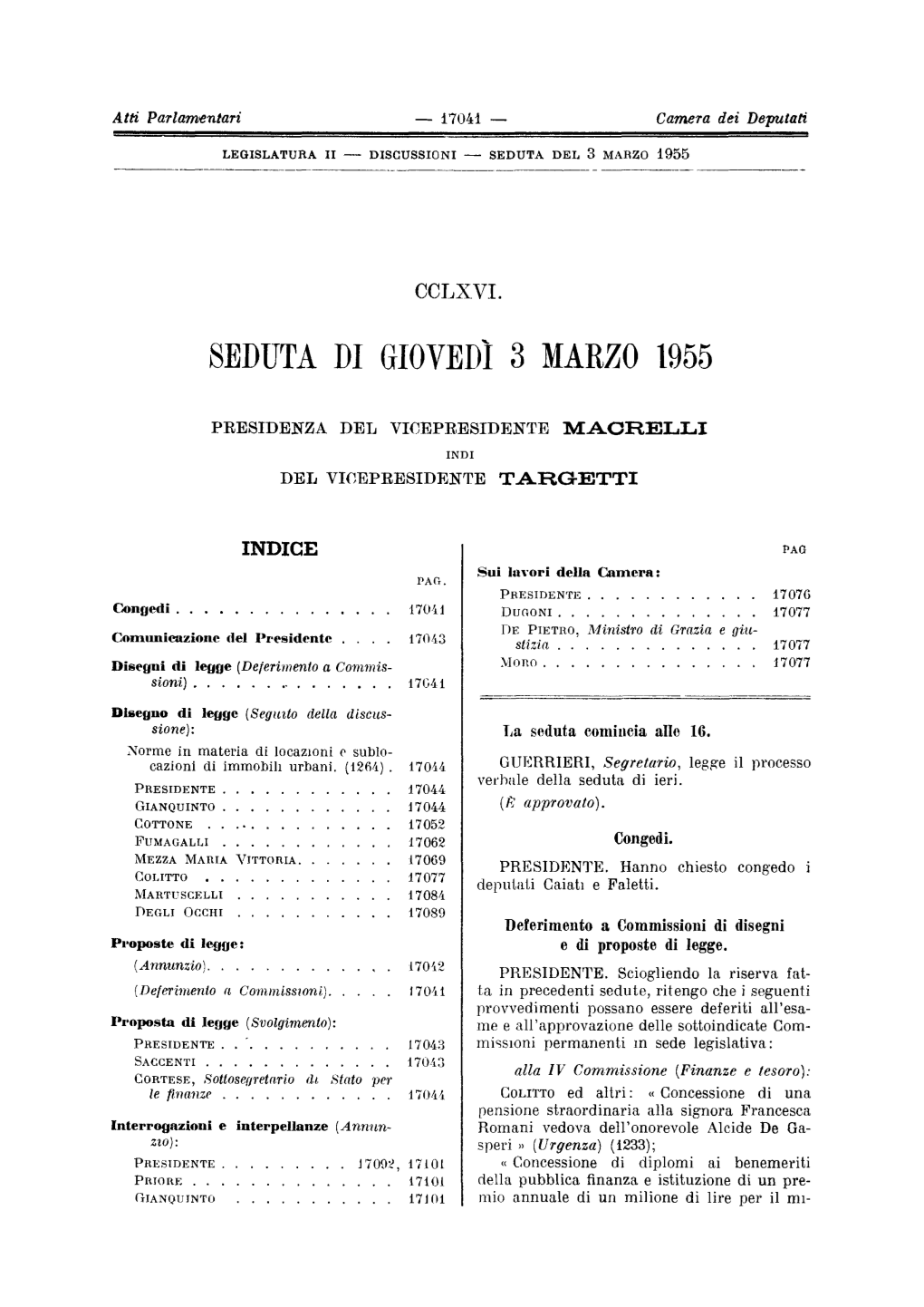 SEDUTA DI Giovedl 3 MARZO 1955