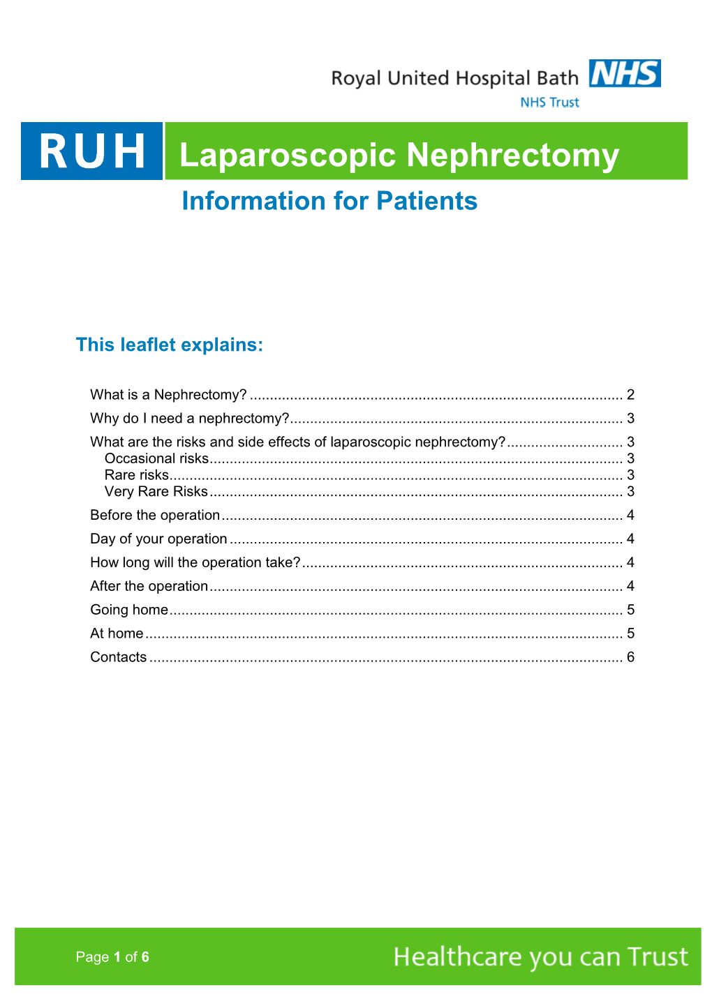 Laparoscopic Nephrectomy