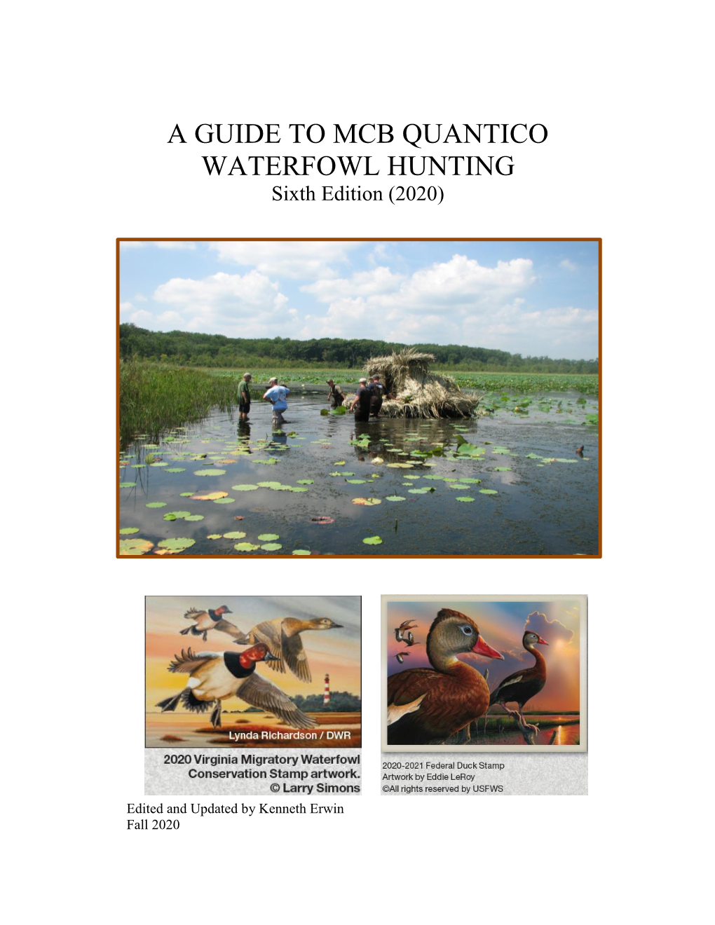 A GUIDE to MCB QUANTICO WATERFOWL HUNTING Sixth Edition (2020)