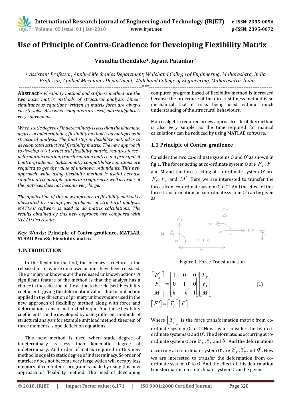 Use of Principle of Contra-Gradience for Developing Flexibility Matrix [ ]