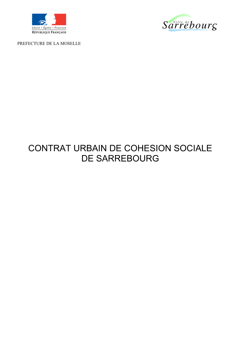 Contrat Urbain De Cohesion Sociale De Sarrebourg