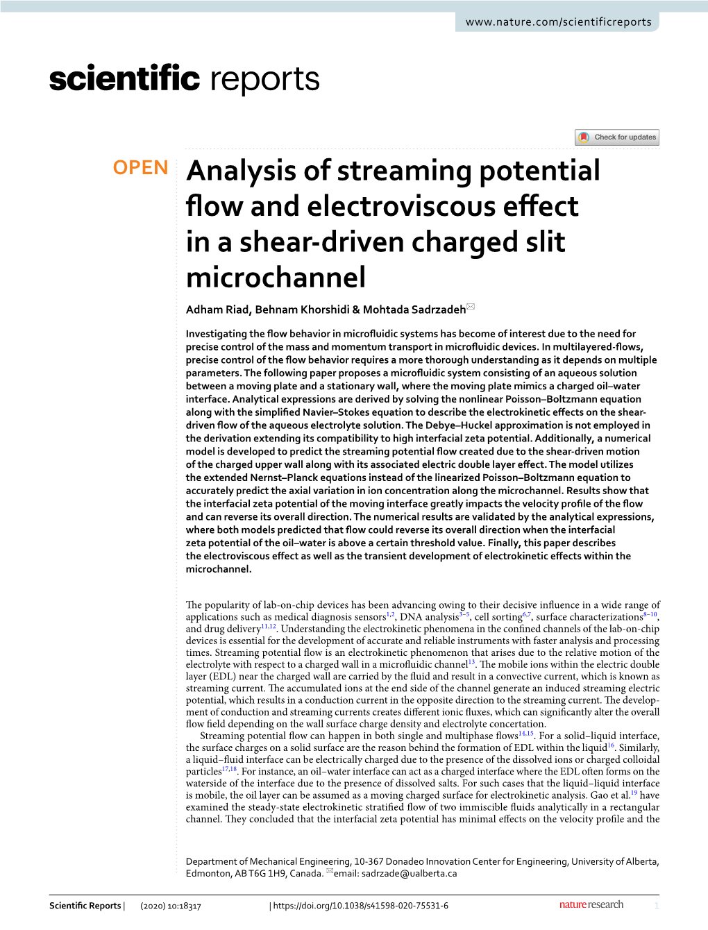 Analysis of Streaming Potential Flow and Electroviscous Effect in a Shear